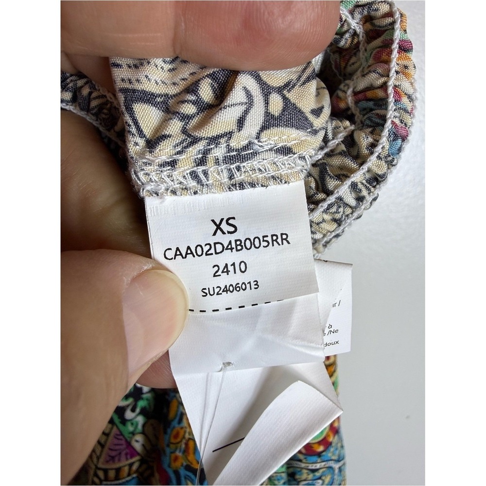 Cupshe Smocked Floral Paisley Boho Beach Pants NWT Size XS Colorful Vacation - Picture 5 of 6